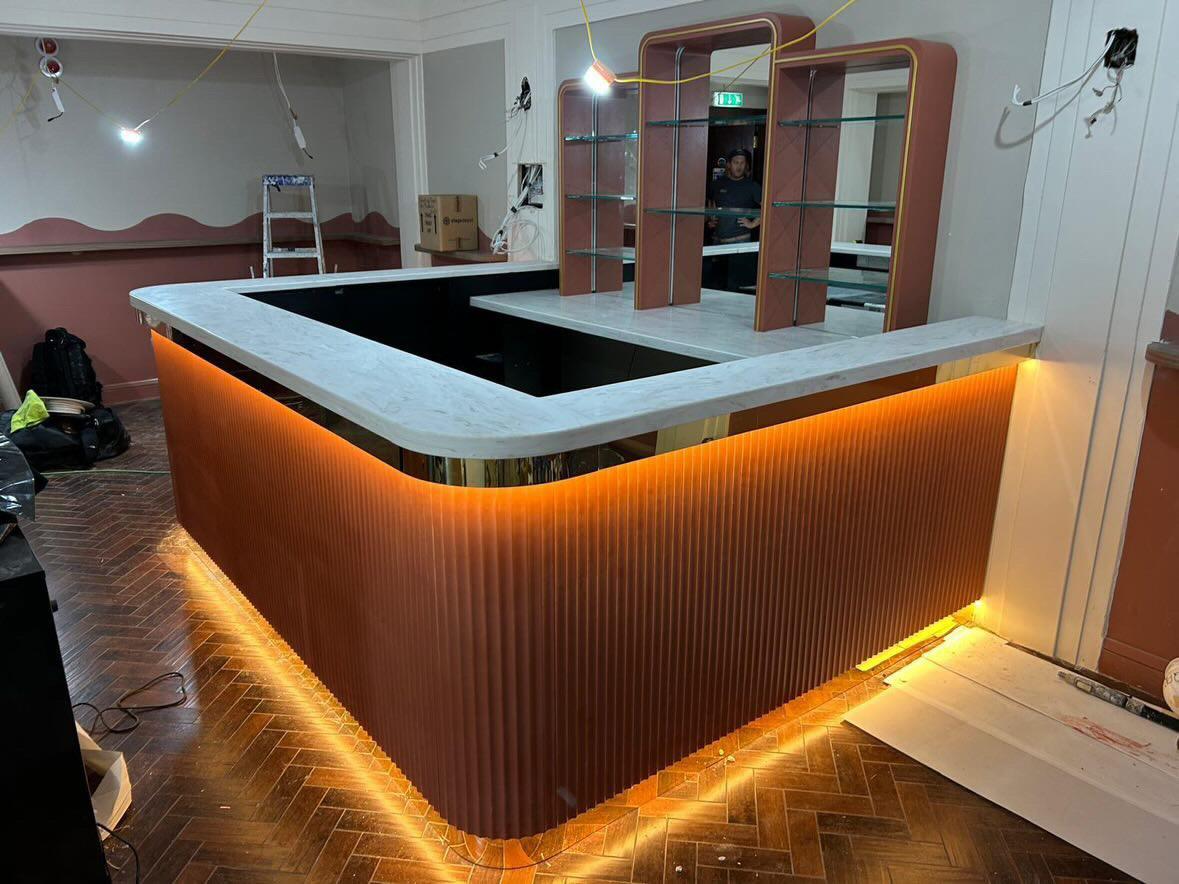 Bar fit-out with feature LED lighting
